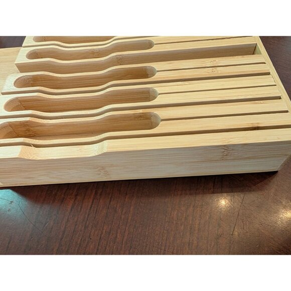 Bamboo Knife Organizer Block Drawer Insert With 8 Slots Storage & Easy Access - Picture 4 of 8